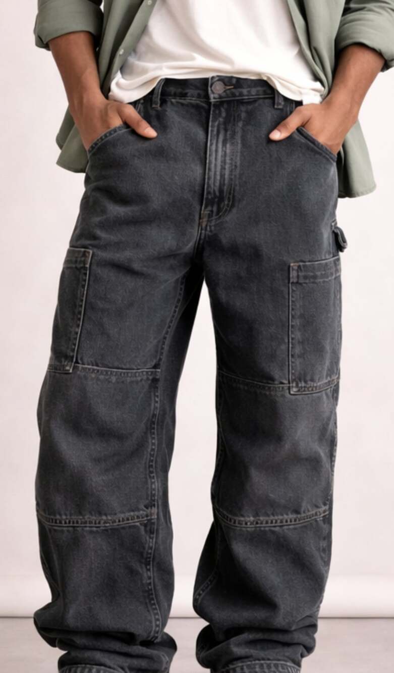Vintage Faded Jeans Carpenter Black Wash